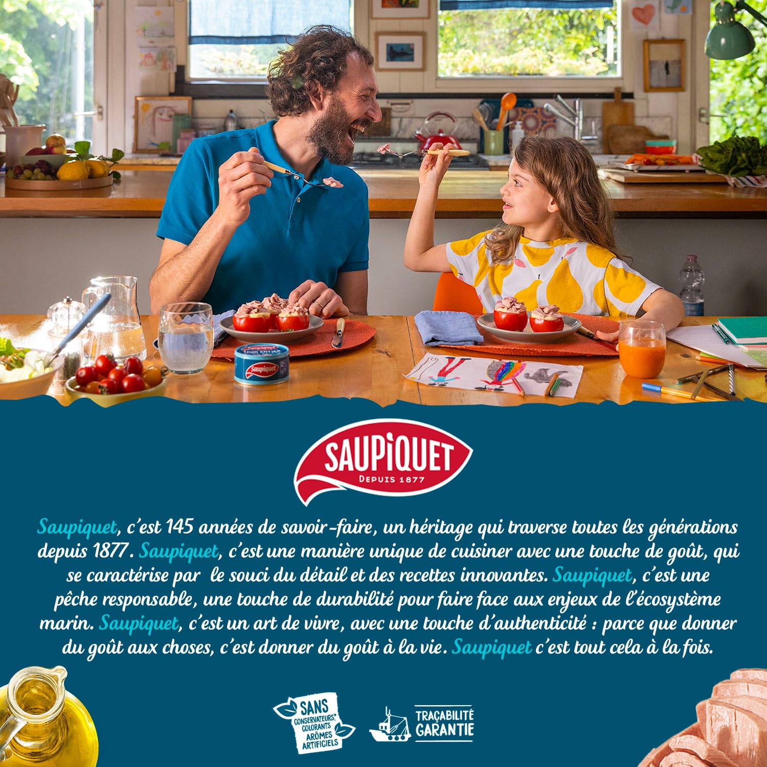 SAUPIQUET - Saladières Thon Penne - Salade Préparée Prête à Consommer - Conservation Température Ambiante - Idéale Pique-Nique - Poisson Issu Pêche Traçabilité Garantie - 7 Conserves (220 g)