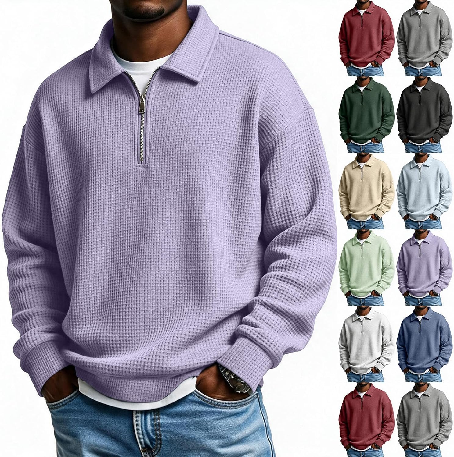 Mens Waffle Polo Shirts
