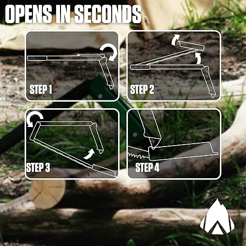 Vista 12 de AGAWA BOREAL - Sierra plegable de 15 a 15 pulgadas con hoja de sierra multiusos, equipo de campamento para senderismo, pesca, caza, bushcraft y kit
