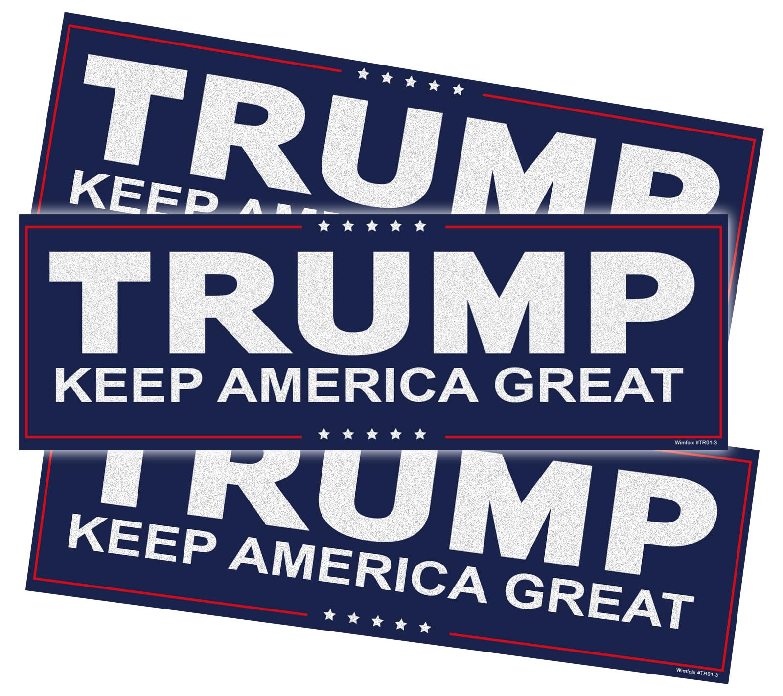 3pcs Trump Stickers, 9x3 inch President Donald Trump Keep America Great Patriotic Bumper Sticker Decal Car Auto Decal Conservative Republican (Blue)
