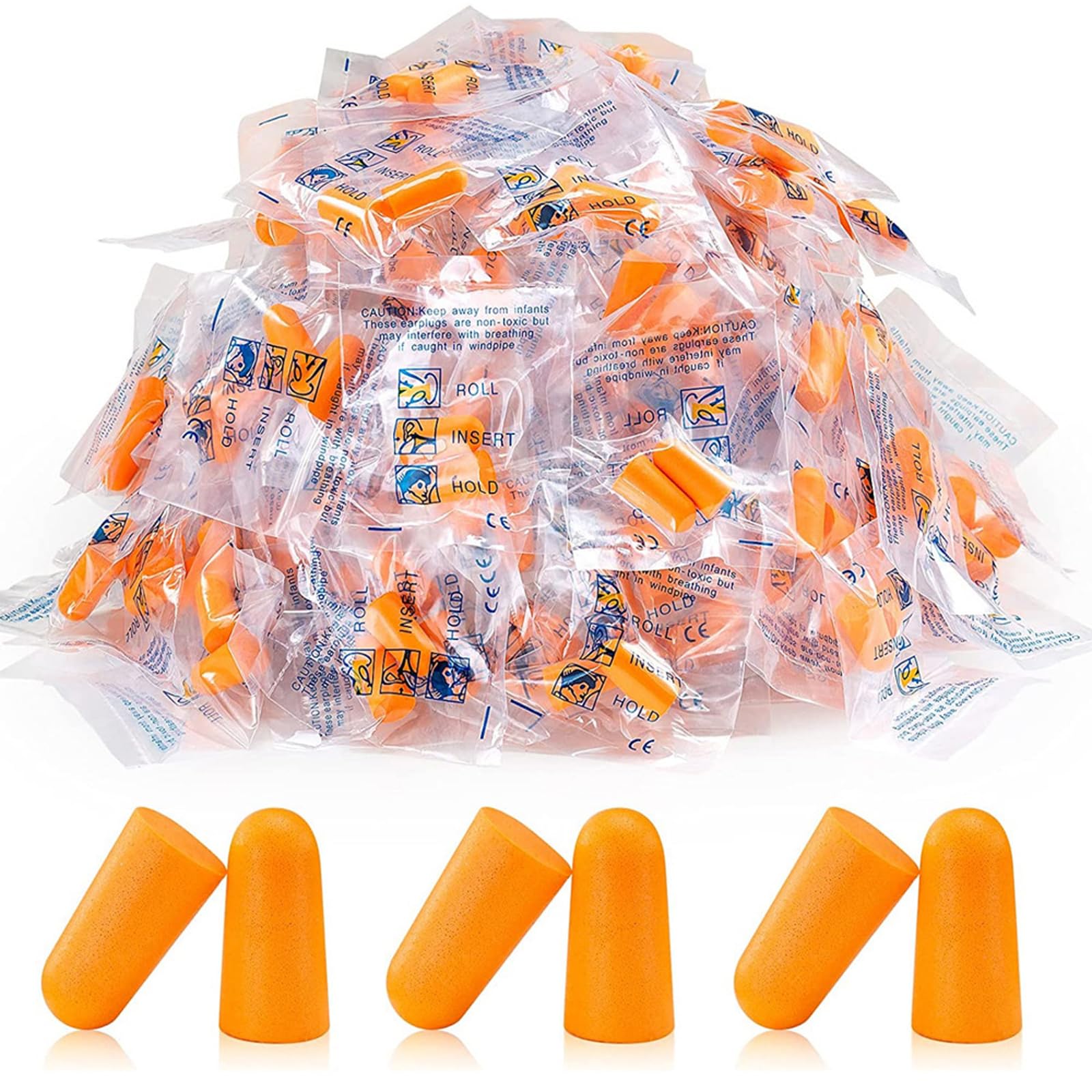 60 Pairs Foam Ear Plugs for Noise Cancelling, Ultra Soft Earplugs for Sleeping, Travel, Co...