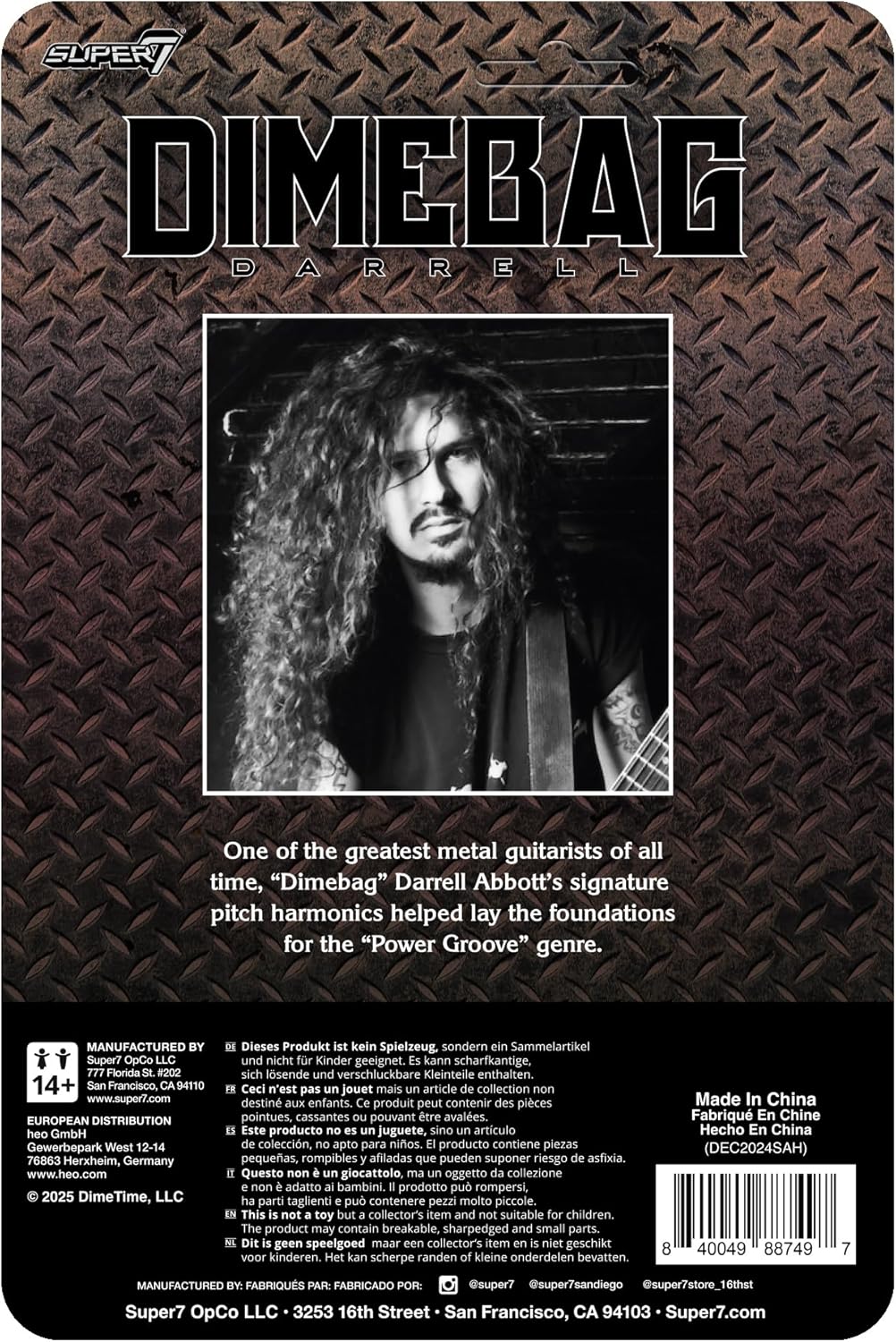 Super7 Reaction Figure Dimebag Darrell (Culprit) - 3.75" Dimebag Darrell Action Figure with Accessory - Classic Heavy Metal Collectibles and Retro Toys