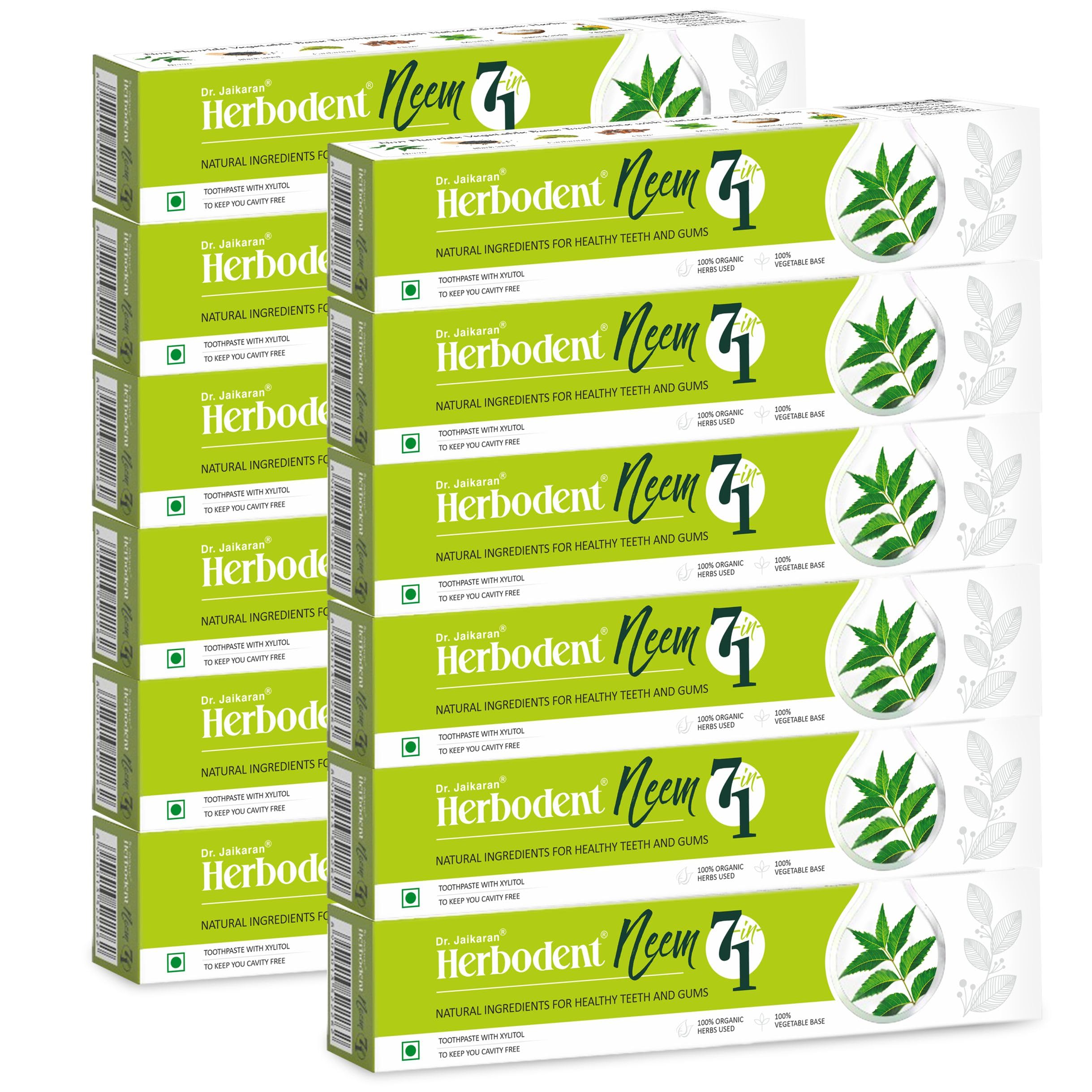 Herbodent® NEEM 7 in 1 Toothpaste - 100g Pack of 12 | Organic Herbs-Neem, Black Seed & Xylitol for Anti Cavity-Cardamom & Mint for Taste & Freshness-Baking Soda for Excellent Cleaning (B0C46JDK7X) Amazon Price History, Amazon Price Tracker