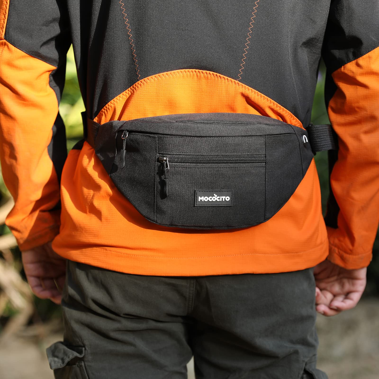 MOCOCITO Marsupio Sportivo Uomo Donna Grande con 4 Zip Tasche Cintura Regolabile e Fibbia a Sgancio Rapido Waist Bag in Nylon Impermeabile per Ciclismo Running