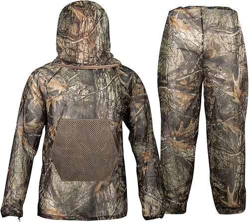 Traje de red para mosquitera, traje de malla de caza de camuflaje, ropa de red para insectos con capucha para protección al aire libre, no se