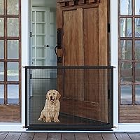LWFCOEE Mesh Pet Gate for Dogs & Babies - Portable No-Drill Safety Fence 43" W x 30" H for Doorways, Stairs, Easy Hook Install