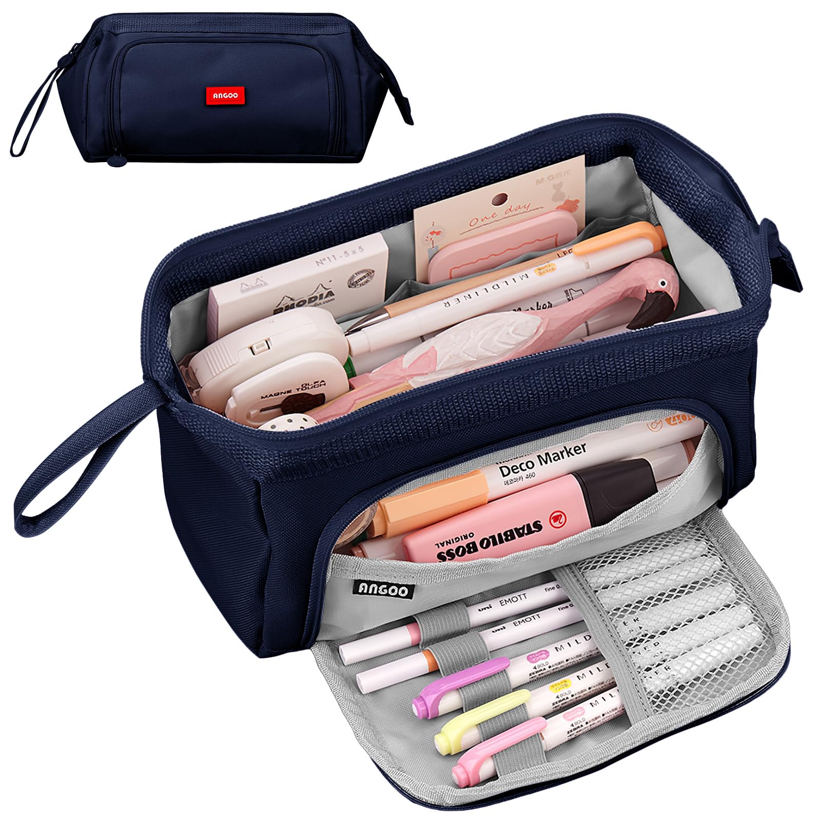 GOLDKIDS Federmäppchen 2 Fächer - Mäppchen Für Mädchen Und Jungen Federmappe 2 Fach Federtasche 1 Tlg Gefuellte Schueleretui 27 Teilig Schulmaeppchen Und Hausaufgabenheft S01db0kp