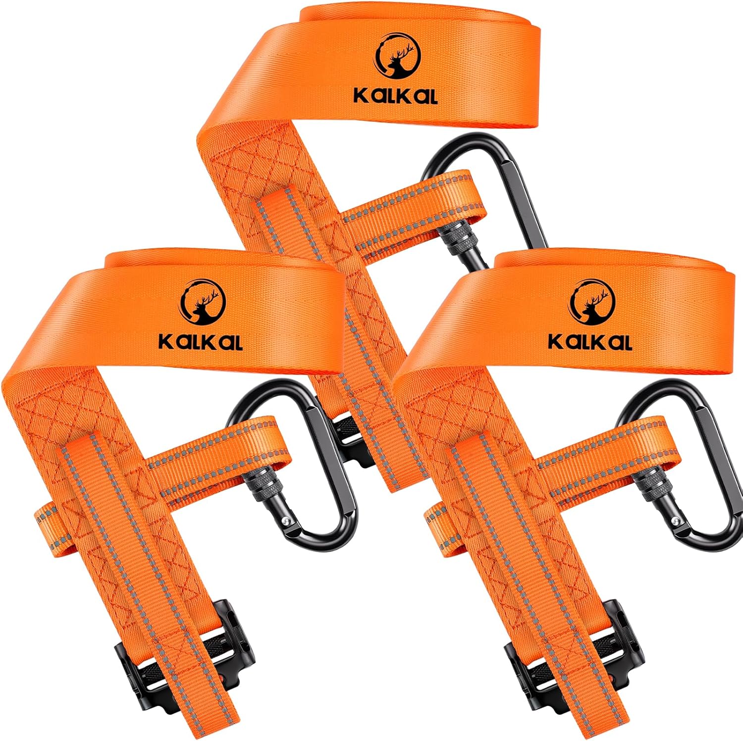 Kalkal 3 Pcs Heavy-Duty Tree Stand Harness Strap, Quick-Connect Treestrap for Tree Stand Harness Comfortable Hunting Gear