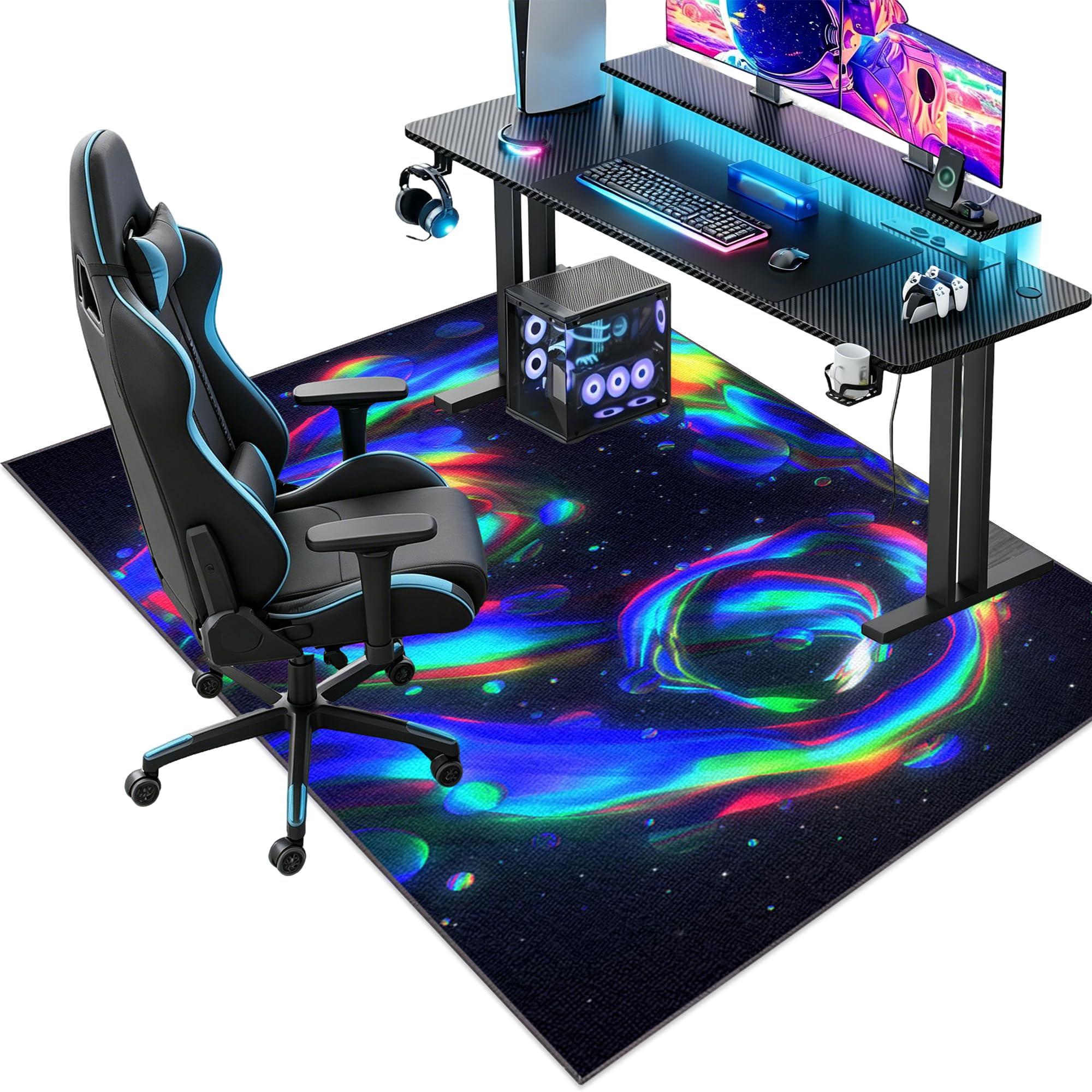 Tapis de Sol Gamer Chaise de Bureau 140 x 200 cm