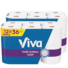 Viva Multi-Surface Cloth Paper Towels 12 Triple Rolls 165 Sheets Per Roll 2 Packs of 6