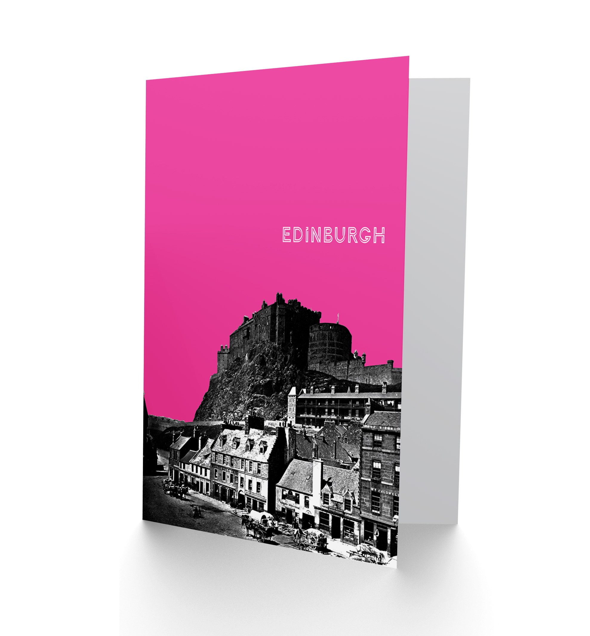 Wee Blue Coo Grassmarket Edinburgh Scottish Landmark Pink Greetings Card