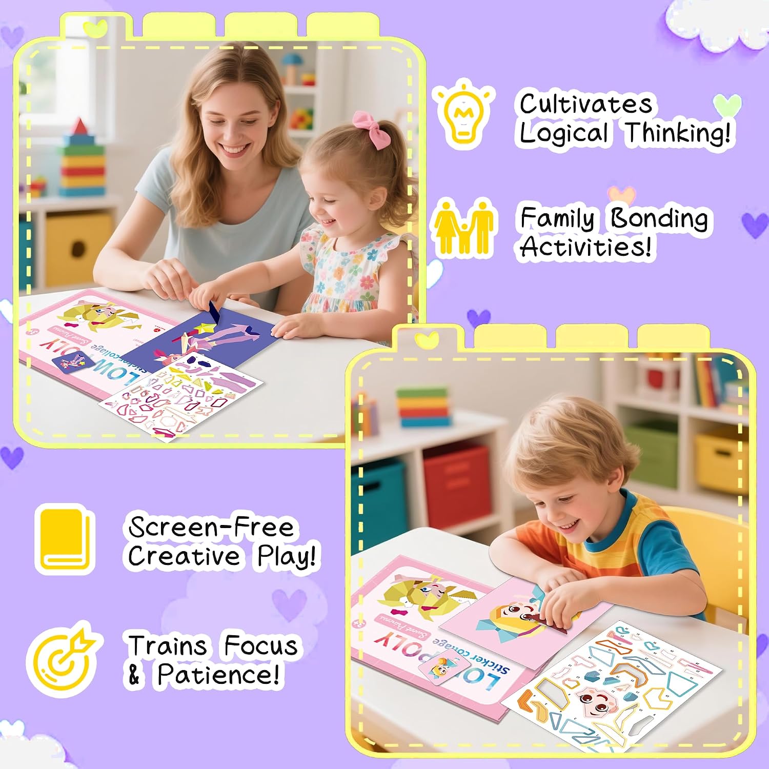 3 Packs in 1 Large Paint by Sticker Books for Kid—Create 24 Pictures, Waterproof Stickers by Numbers for Kids Ages 3-5, Large Paint by Sticker Books, Stickers by Numbers for Kids Ages 3-5 image 4