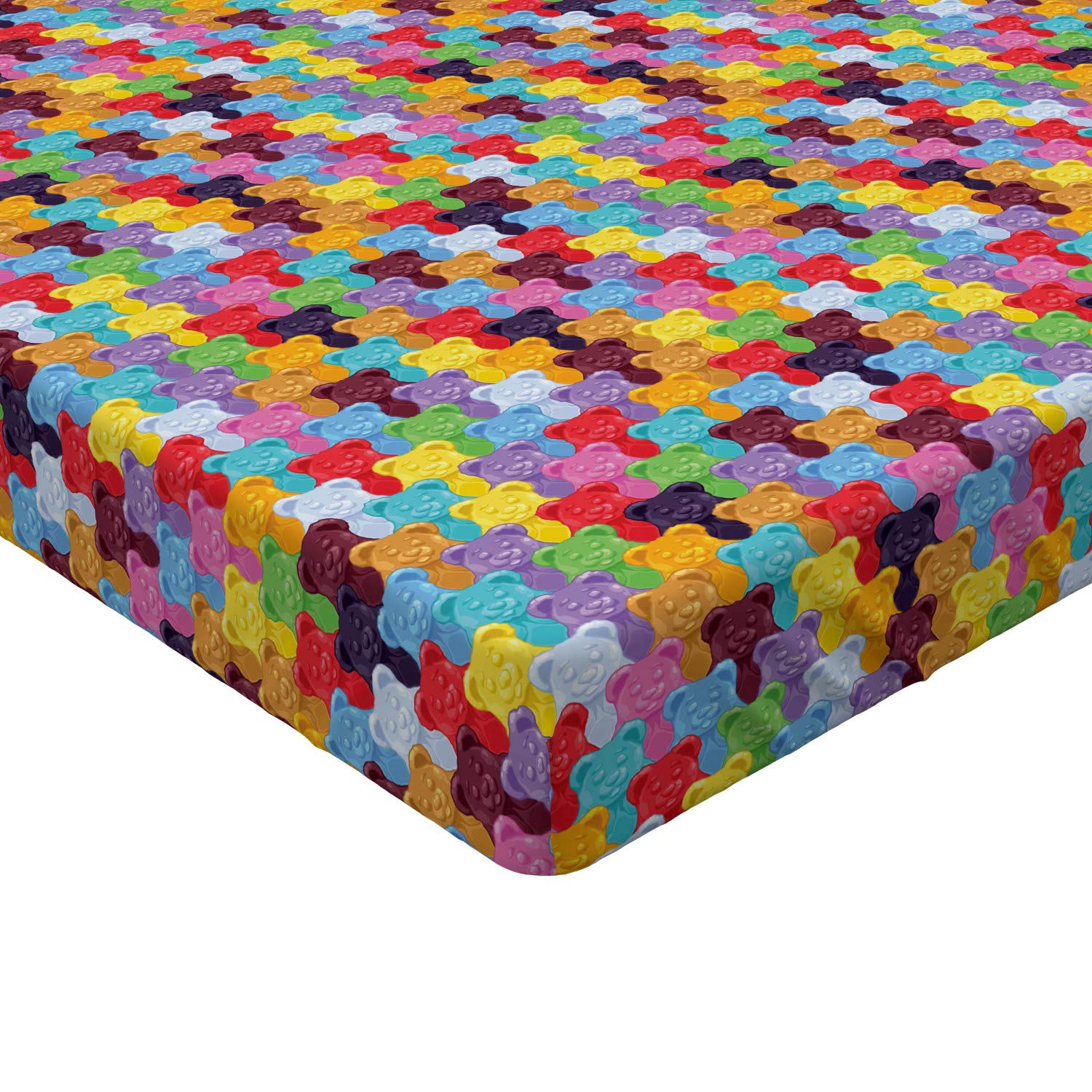 ABAKUHAUS Onda Lenzuolo con Angoli, Funky Doodle Art Estate, Morbido Tessuto Decorativo da Letto Tasca Elastica a Tutto Tondo, 120 x 190 cm, Multicolore