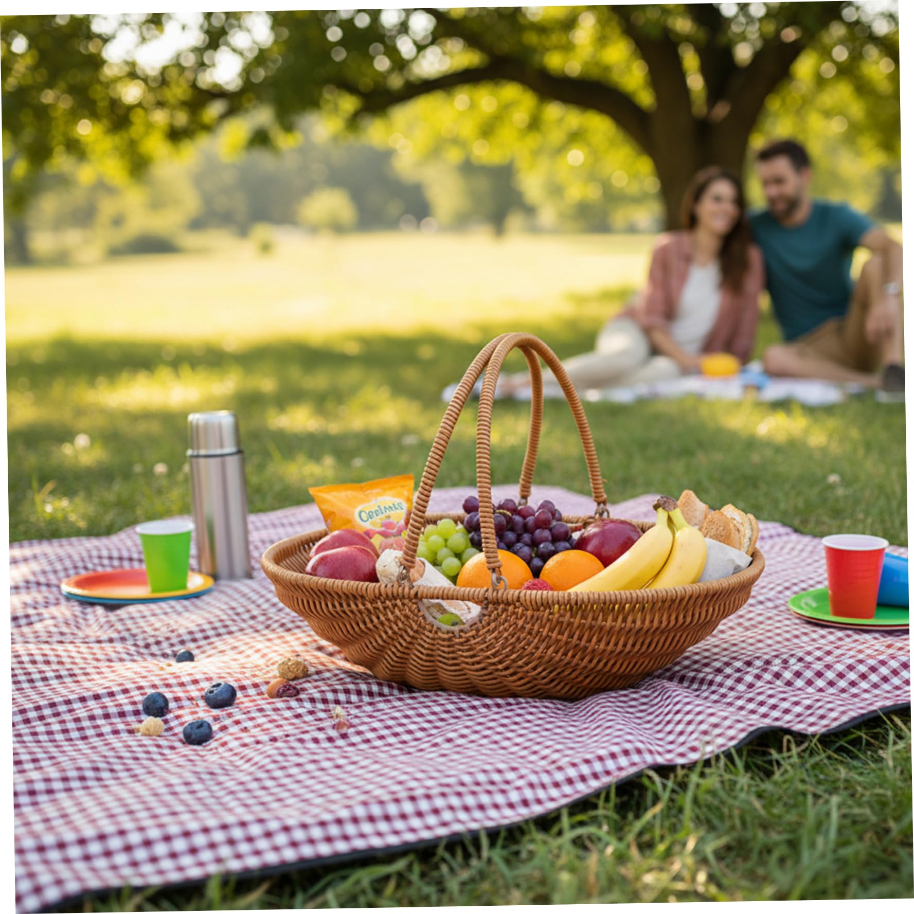 Cesta de cosecha, cesta de jardín tejida de PP de primera calidad con asas plegables para recolectar verduras, picnic y almacenamiento elegante en el hogar