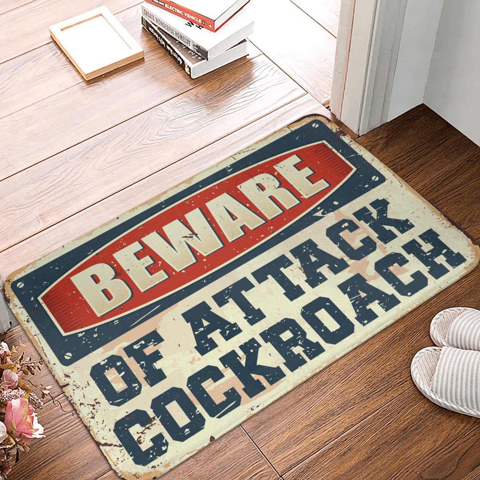 Tapis de paillasson intérieur et extérieur original 65x90 cm avec message humoristique d'accueil