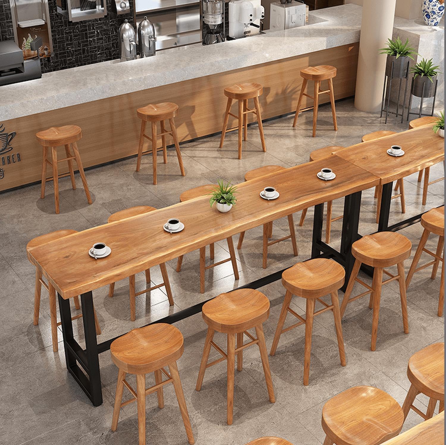 Solid Wood Bar Table Bistro Table Bar High Table Breakfast Table Dining Table Pub Table Kitchen Room Furniture for Living Room Dining Room Cafe Kitchen Balcony-Table Only (47.2”L x 13.8" W x 41.3" H)