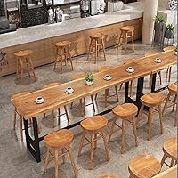 Vista 5 de Mesa de bar de madera maciza, mesa de bistró, mesa alta, mesa de desayuno, mesa de pub, muebles de cocina para sala de estar, comedor, cafetería