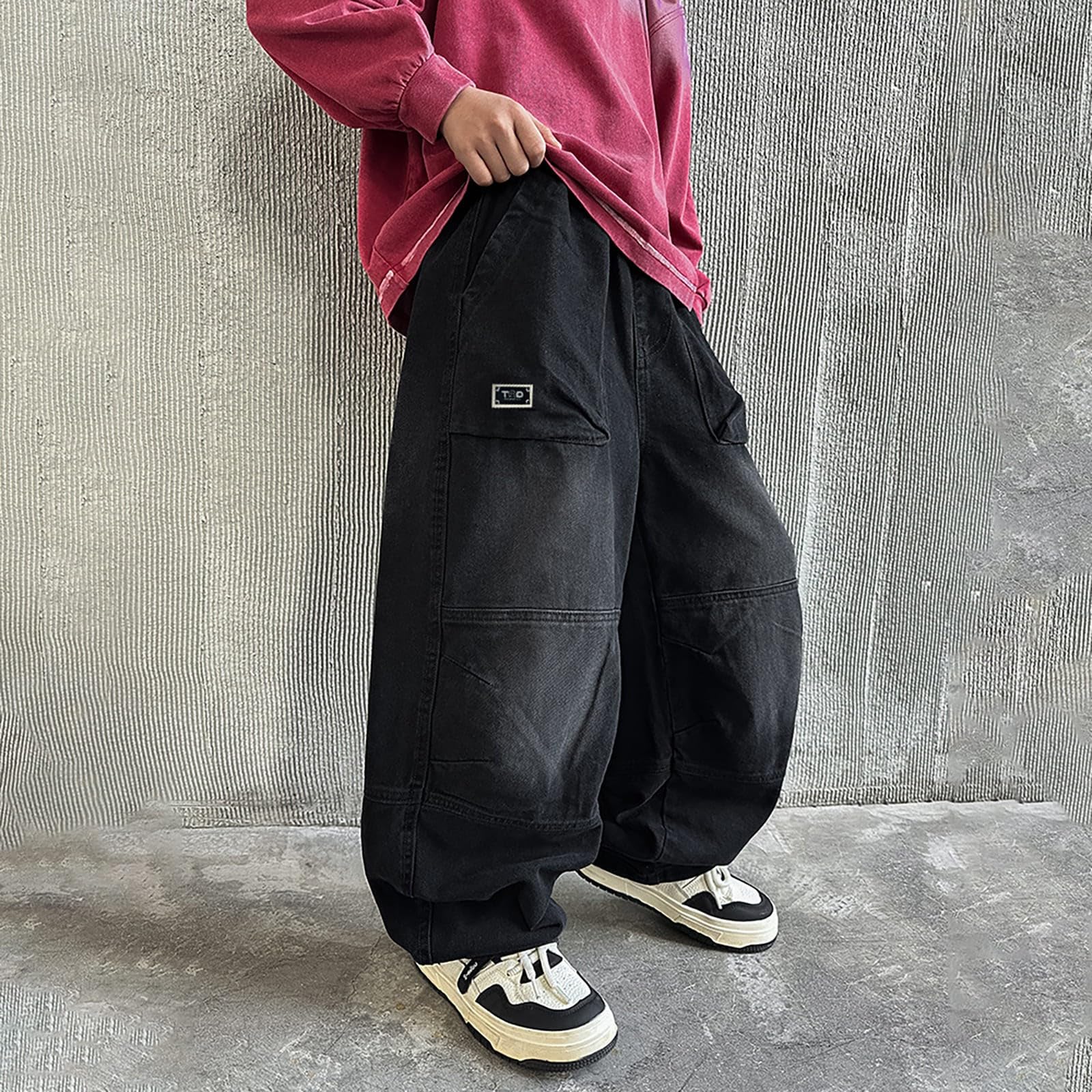 Vaqueros Niño 4-14 Años Anchos Pantalón Vaquero Adolescentes Chico Elasticos Rectos Vintage Y2K Streetwear Jeans Pantalones Vaqueros de Trabajo Denim Holgados Invierno 2026