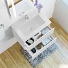 600mm Wall Hung Basin Vanity Unit White 2 Soft Close Drawers 1 Tap Hole Sink Bathroom Toilet Storage Funiture