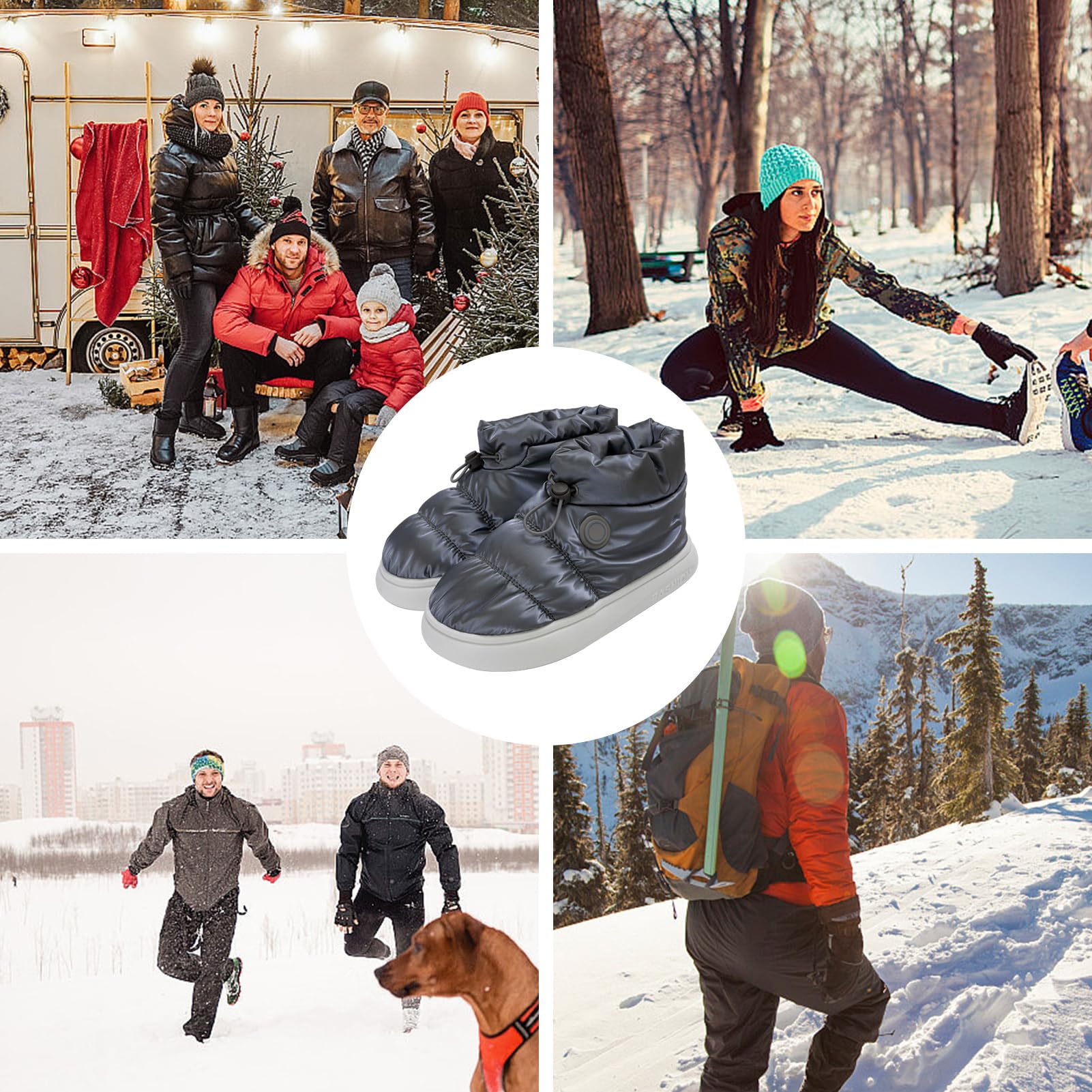 Calor, botas calefactadas - Unisex recargable eléctricamente aislado - Calentado para hombre Recargable, Calentadores de pies eléctricos, calefacción de pies térmicos, accesorios para el hogar
