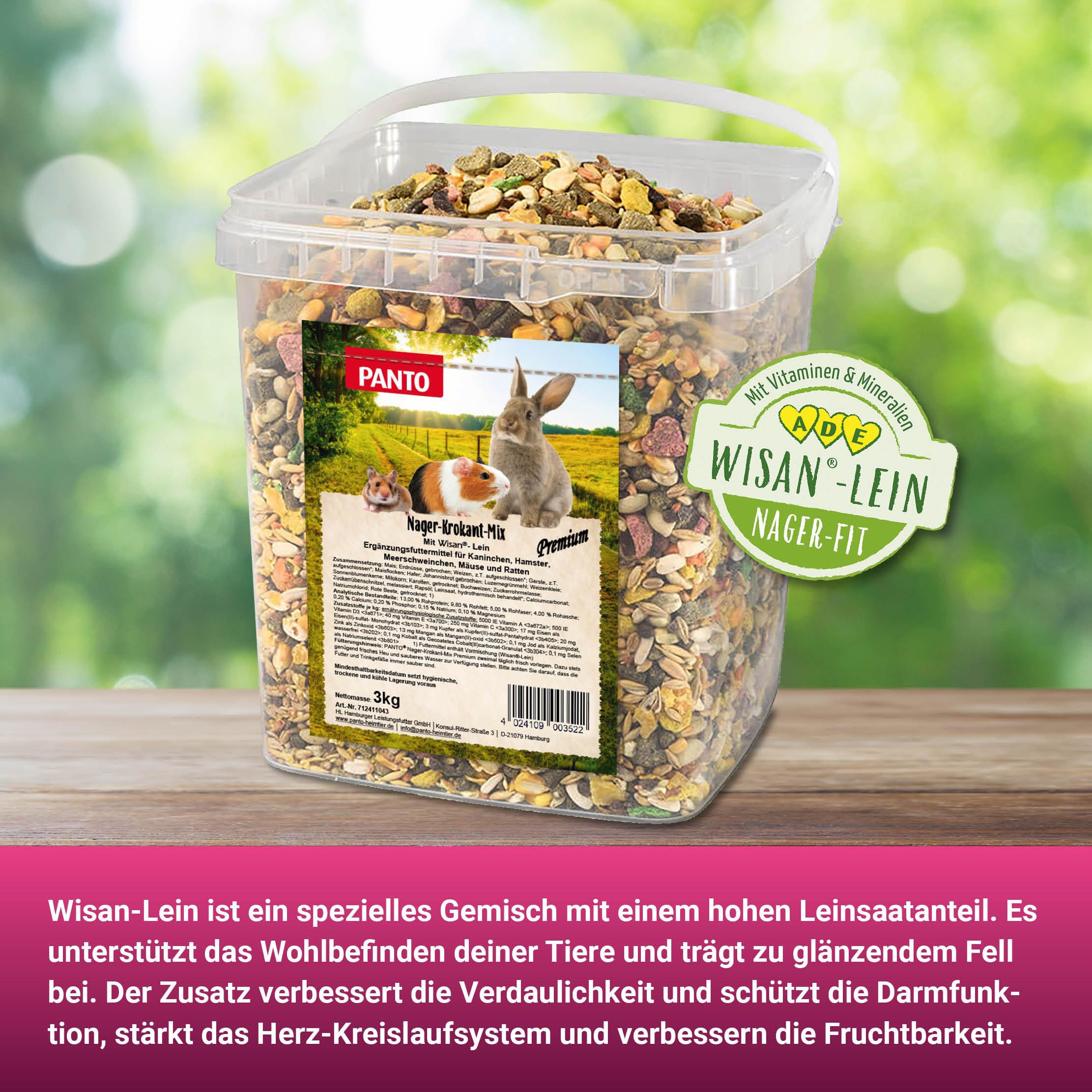 PANTO Rundum-Set für Nager – Nager-Krokant-Mix & Blütenwiese Heu im Bundle | Kombiset aus abwechslungsreichem Knuspermix & rohfaserreichem Blütenheu – Rundumversorgung für alle Nagerarten