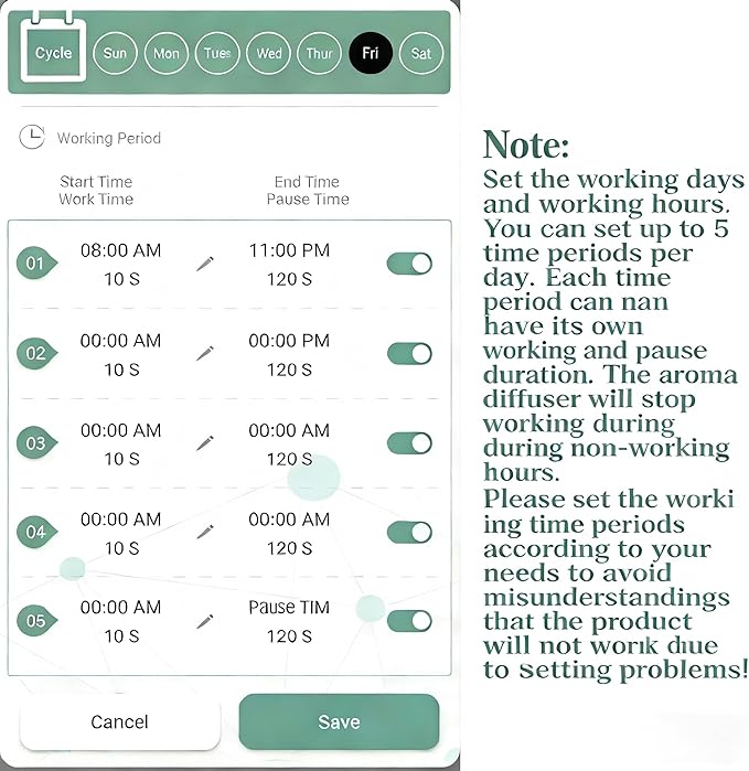 Difusor de Aromas sin Agua Dongzhen, 200ml, Control por App, Blanco miniatura 9