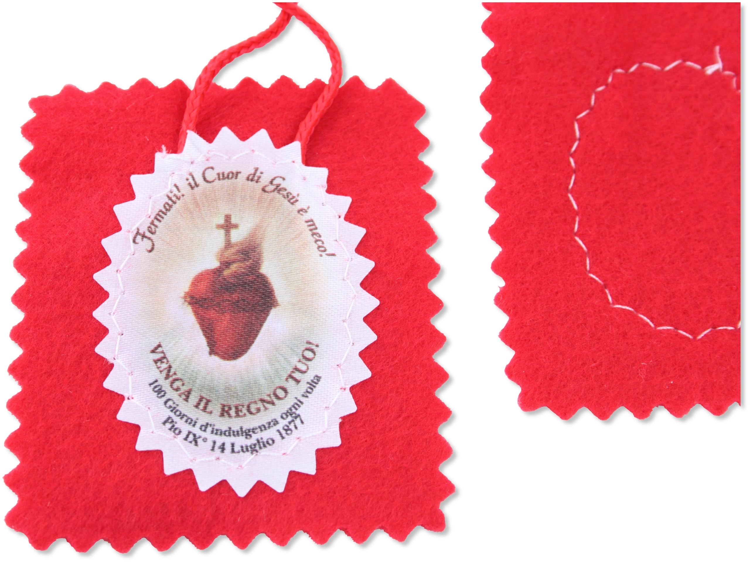 Scapolare in Tessuto Sacro Cuore di Gesù - Set 10 Pezzi - Cm 7x5,5