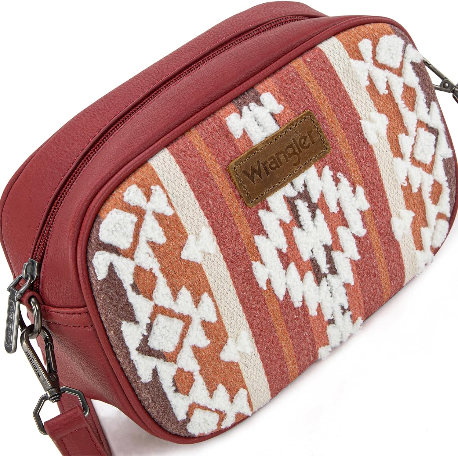 Wrangler Crossbody Bags for Women Sherpa Aztec Canvas Crossbody Purse