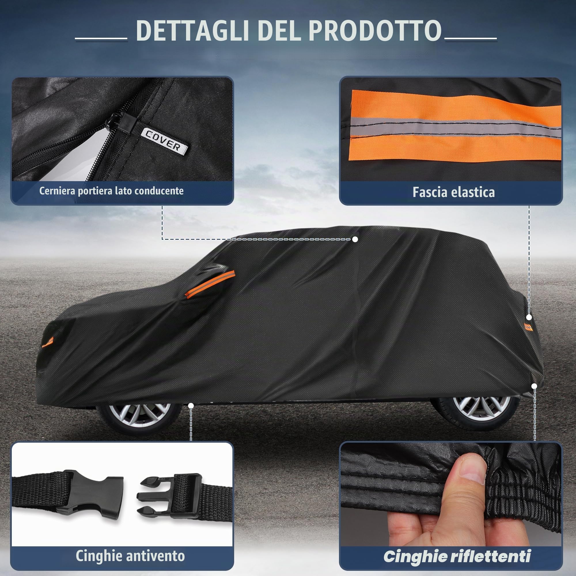 X AUTOHAUX Telo protettivo per auto per Mini Cooper/Cooper S/Hardtop/Clubman/Countryman 4DR, impermeabile, resistente ai raggi UV e protezione per tutte le condizioni atmosferiche, con cerniera per