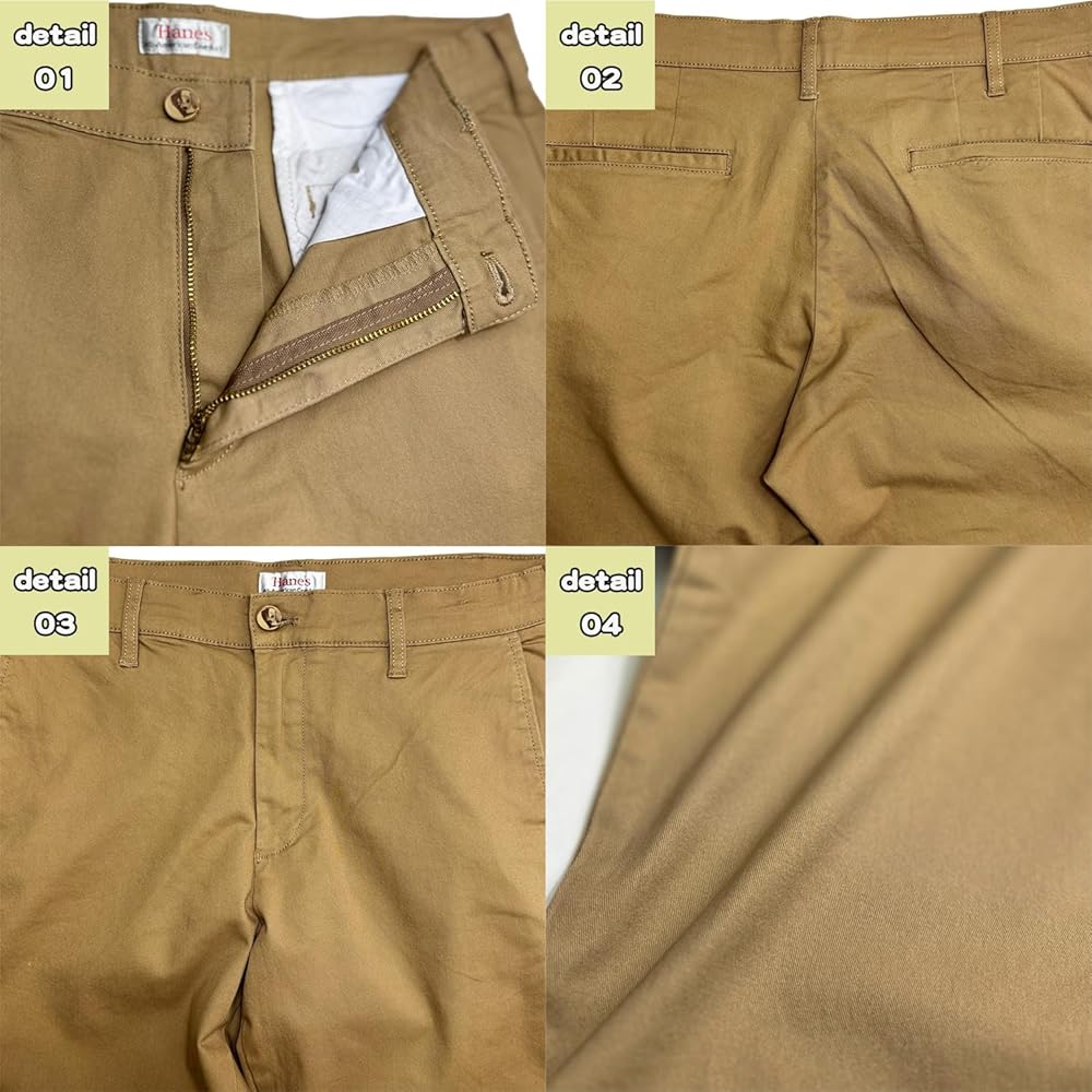 Amazon | [Hanes] [ヘインズ] メンズ チノストレッチ ノータック