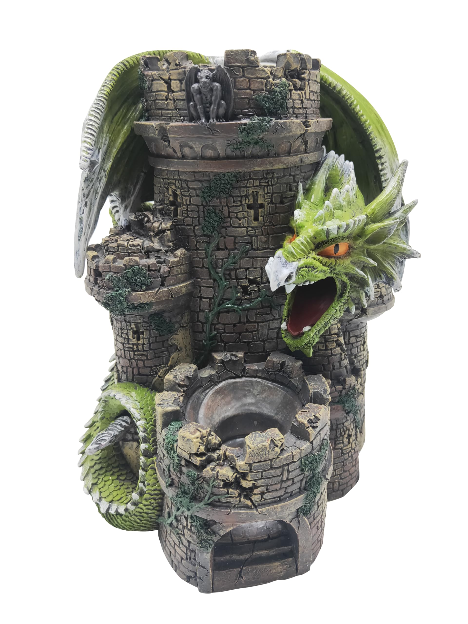 Grinning Gargoyle Green Dragon Keep DnD Dice Tower, Amazing Hand Painted 26cm Resin Dice Roller - Image 9