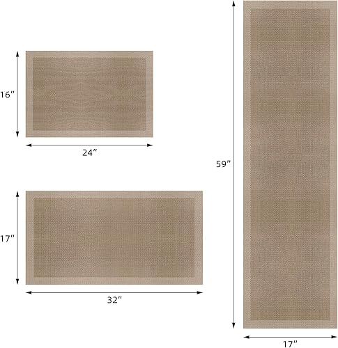 Miniatura 2 de YIHOUSE Tapete de baño ultrafino con estampado de yute, 24 x 16 pulgadas, súper absorbente, de secado rápido, delgado, para debajo de la puerta,