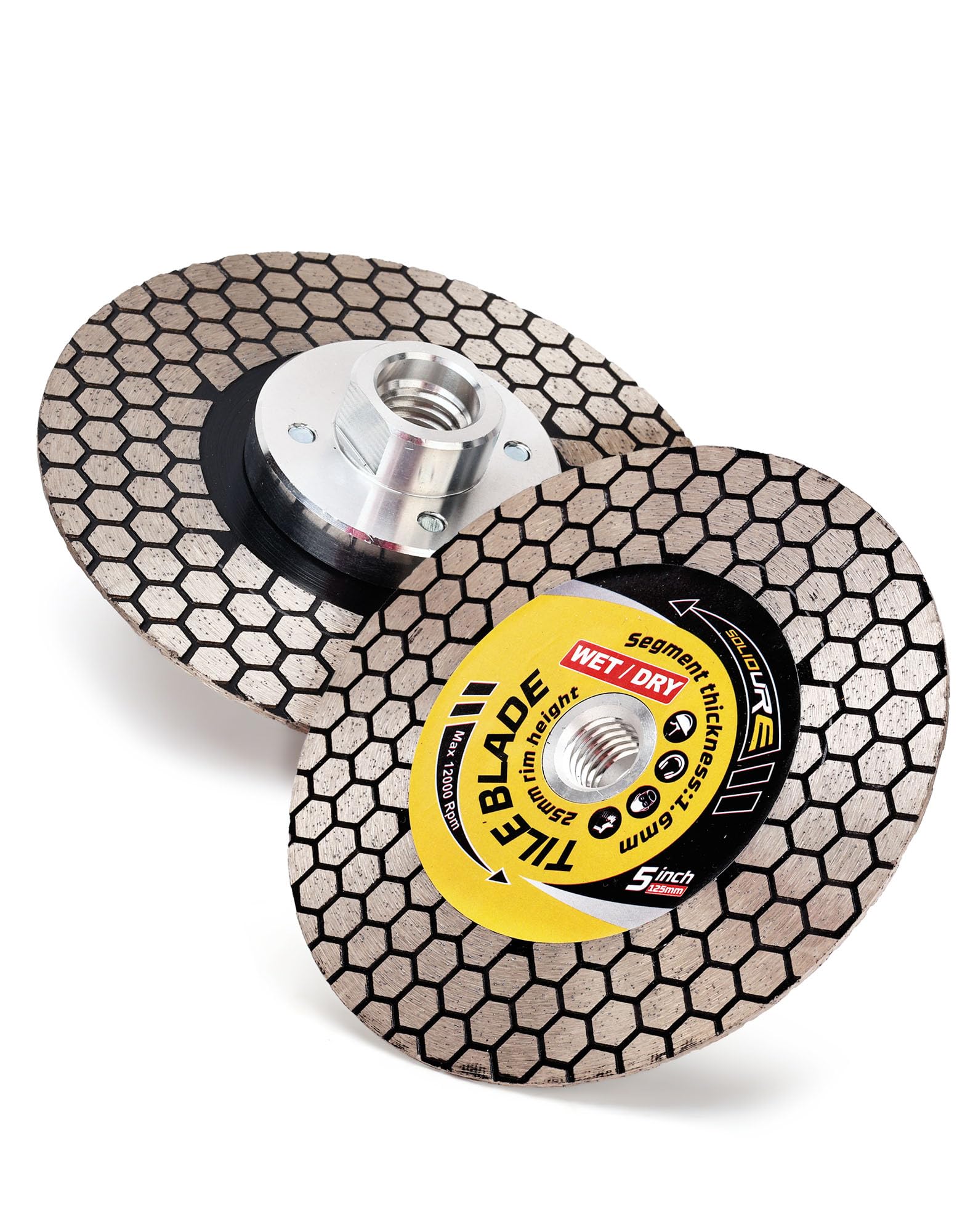 Solidure Tile Diamond Cutting Disc 125mm x M14 Cutting and Grinding for Granite Marble Porcelain Tiles