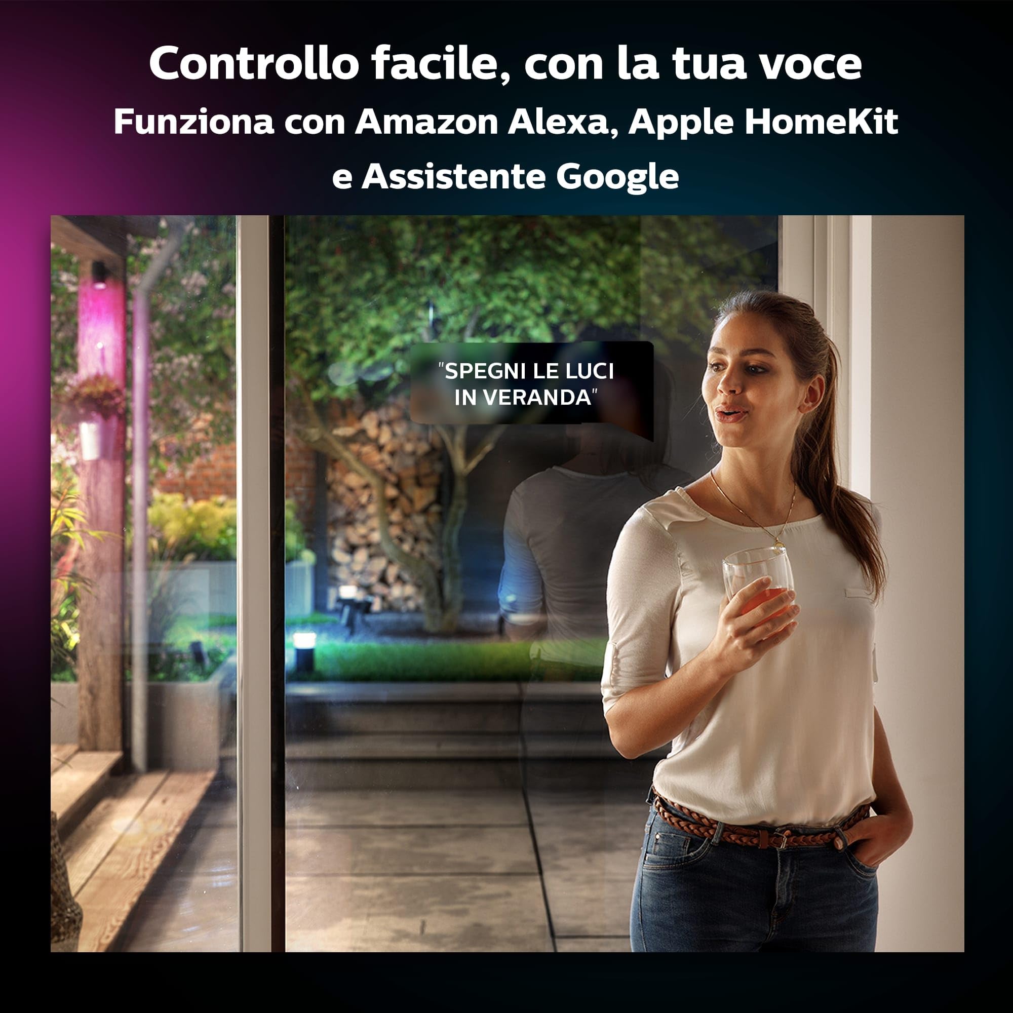 Philips Hue White And Color Ambiance Palo da Esterno LED Smart Calla, Estensione del Kit Base, LED Integrato, Luce Bianca o Colorata, 8 W, Nero, Piccolo