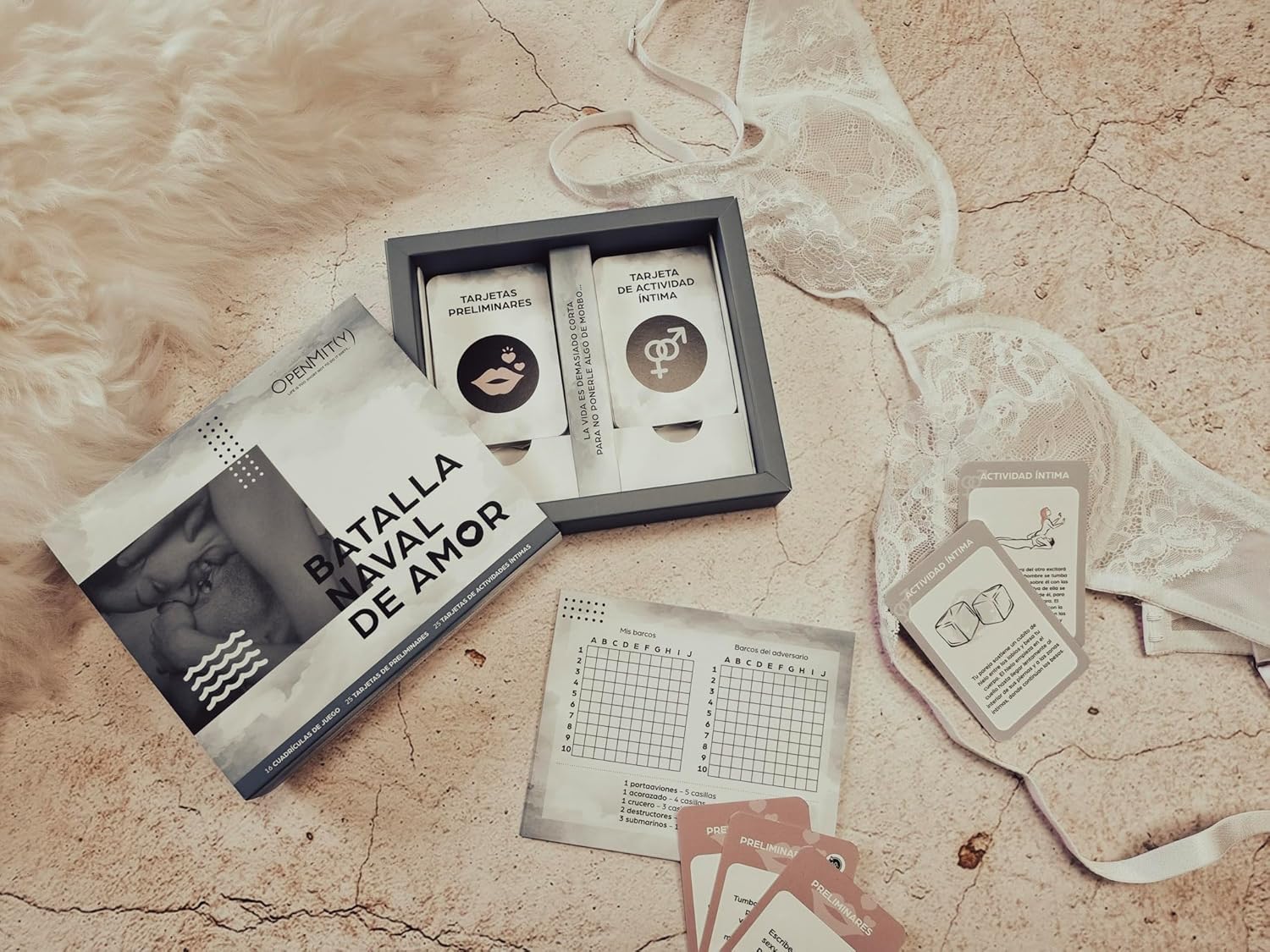 OpenMity Batalla Naval de Amor. Regalo para parejas. Juego romantico