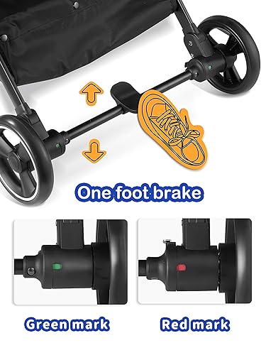 Miniatura 6 de PINCOGO Cochecito de perro multifunción, cochecito desmontable para mascotas, cochecito de 4 ruedas para perro, gato, cachorro, rotación y freno de