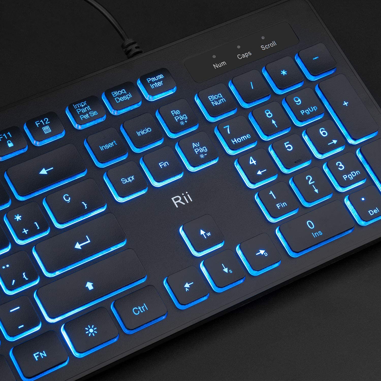 Rii Rk105 RGB Teclado y Ratón Retroiluminado con Cables ,Pack de teclado y ratón para gamers para PC Gamers, Oficina, Diseño Gráfico
