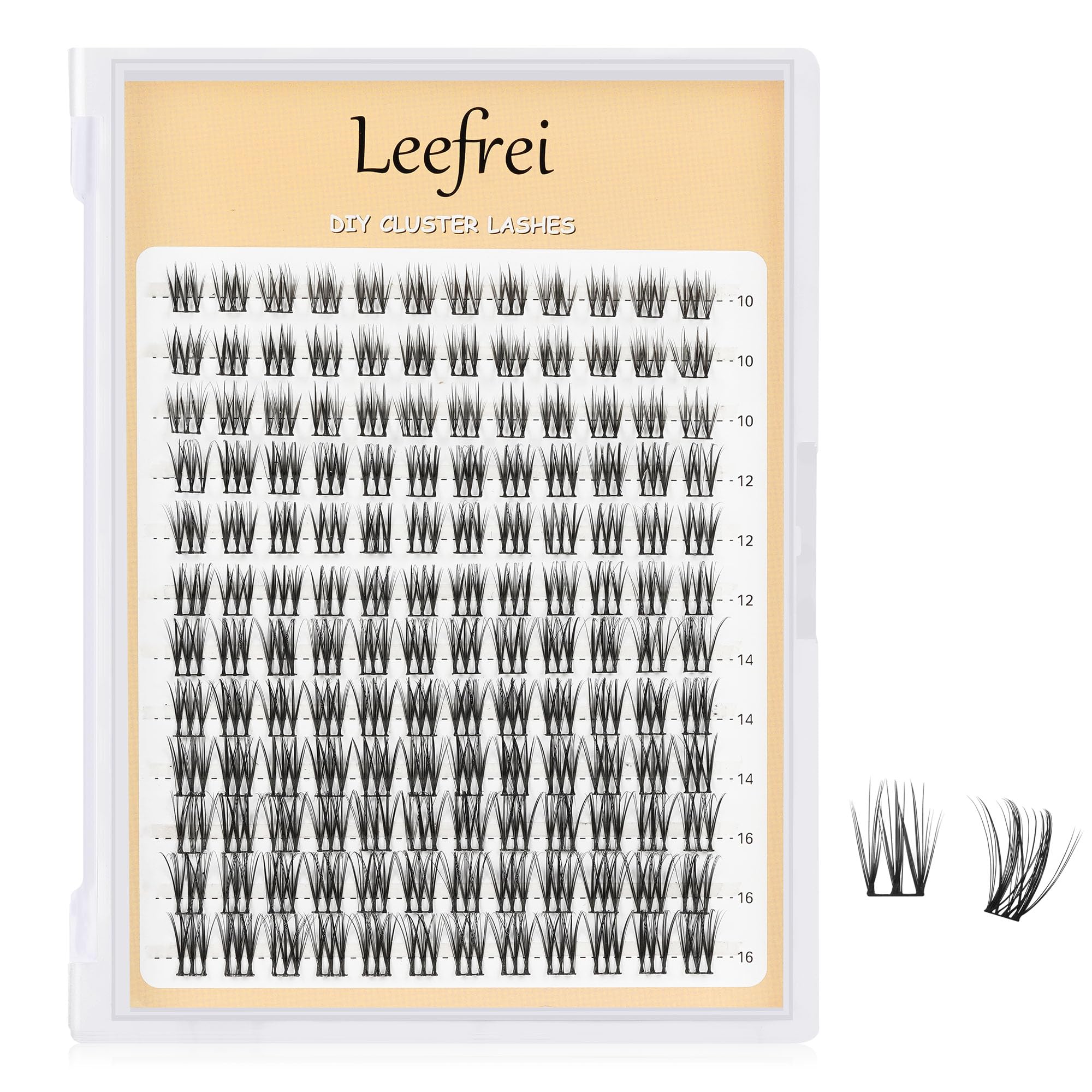Leefrei Eyelash Clusters 10-18mm Wispy Eyelash Clusters D Curl DIY Cluster Lash Extension Kit Individual Lashes Kit With Bond & Seal, Glue Remover,