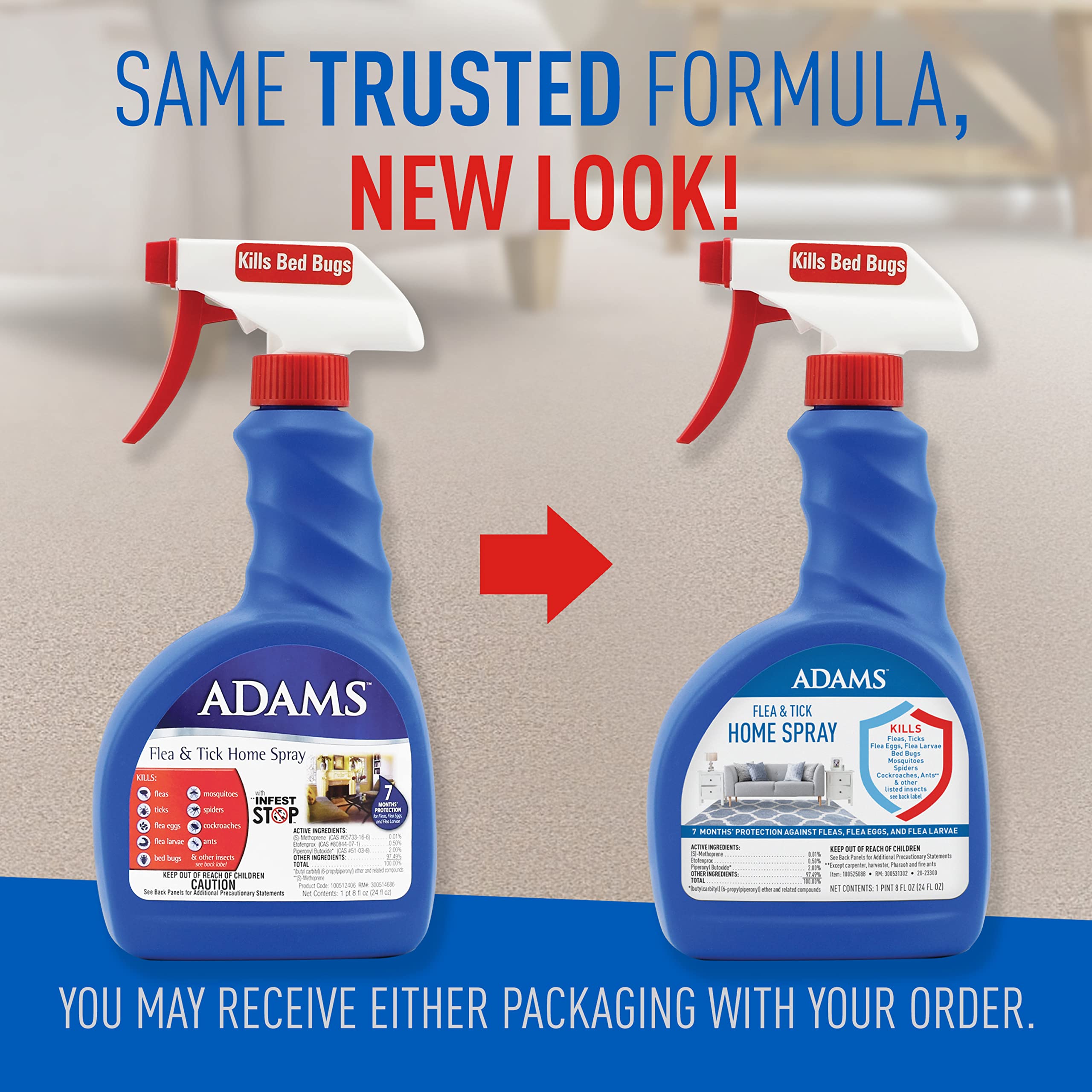 Buy Adams Flea & Tick Home Spray, Kills Fleas, Flea Eggs, Flea Larvae, Bed Bugs, Ticks, Ants