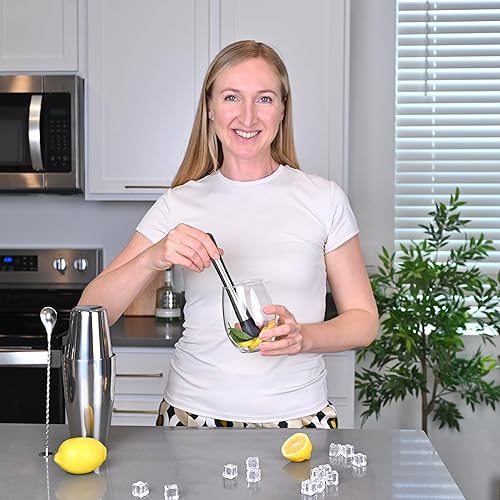 Miniatura 5 de Kit de mezcla de cóctel de barman, juego de bar plateado, herramientas de barra profesionales con abridor de botellas y coctelera