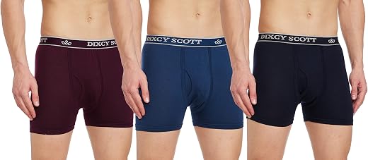 Dixcy Scott Originals Men 100% Combed Cotton Long Trunk (Pack of 3) (Assorted)
