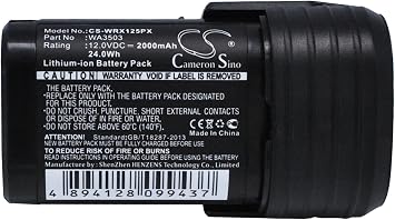 Replacement Battery for WX382.M2 WX125.3 WU288 WX125.4 WX125.M WX125 WX677 WX283.3 WX125.3 D-Lite WX382.2 WX128.2 WX125.1 WX673.M Compatible with WA3503 WA35092000mAh