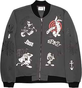 Looney Tunes ブラック レザージャケット 2XL 80s 90s Vintage Tiny Toons Adventures Leather Jacket Looney Tunes