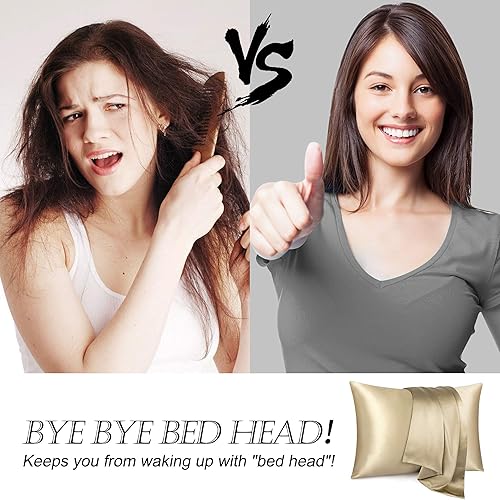 Miniatura 5 de HandSun funda de almohada de 100% seda morera para el cabello y la piel, en paquete de regalo, ambos lados de seda de 19momme, funda de almohada,