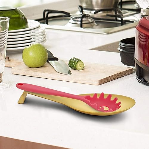 Miniatura 5 de LIANYU Soporte de cuchara dorado para encimera de cocina, encimera de cocina, cuchara de acero inoxidable, soporte para utensilios de cuchara, apto