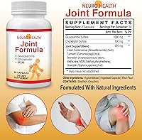Vista 2 de Fórmula articular con glucosamina, condroitina y MSM, 60 cápsulas (1 botella) Cúrcuma/Suplemento de apoyo articular para huesos, espalda, rodillas