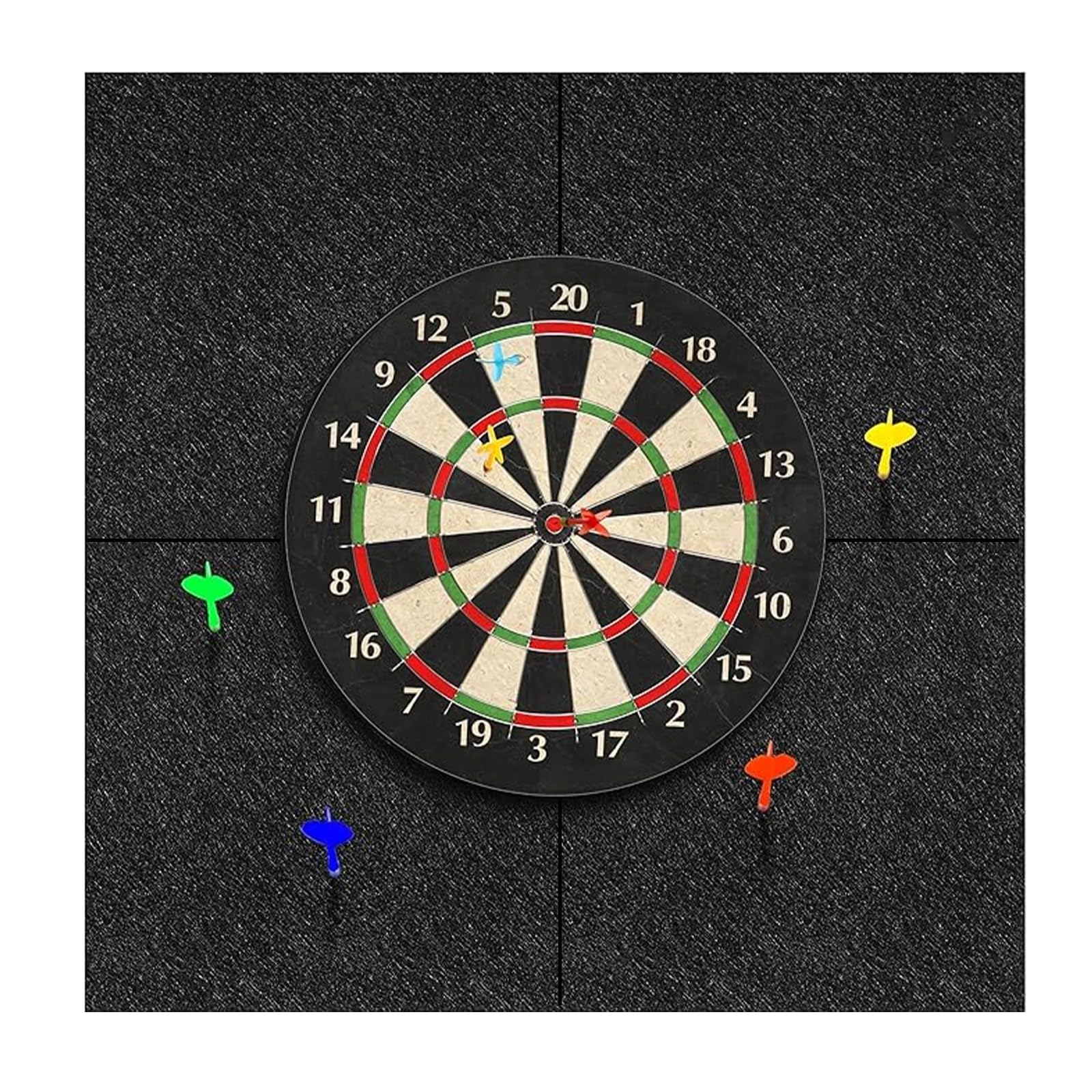 4er-Set Filz-Dartboard Wandschutz 30 × 30 cm, Dart Wandschut