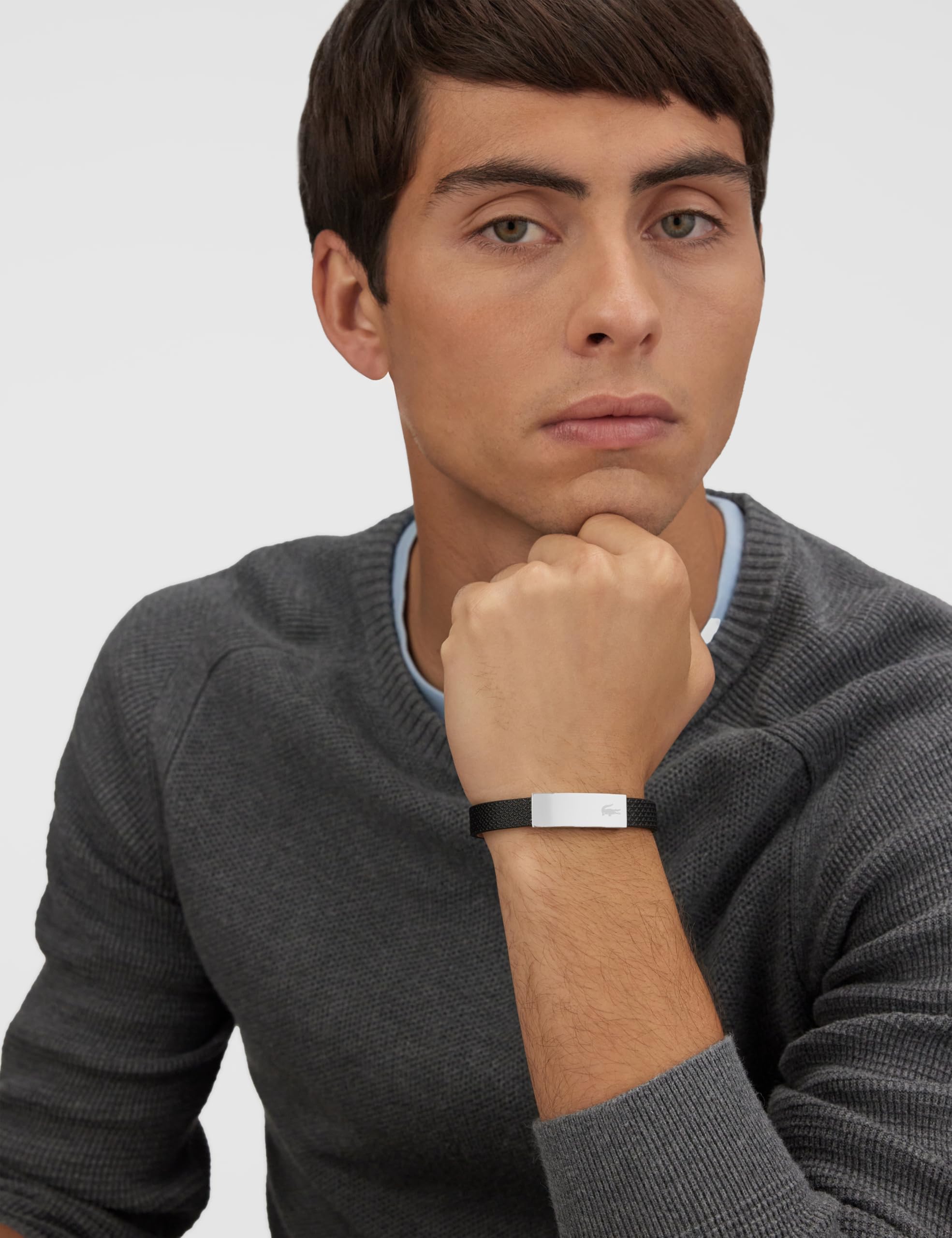 Lacoste Lederarmband für Herren Kollektion PORT Verziert mit petit piqué Muster - 2040110