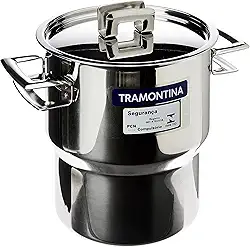 Cuscuzeira Tramontina Brava Em Aço Inox Com Alças E Tampa 14 Cm 2, 1 L Tramontina Inox Cuscuzeira Aco Inox Brava