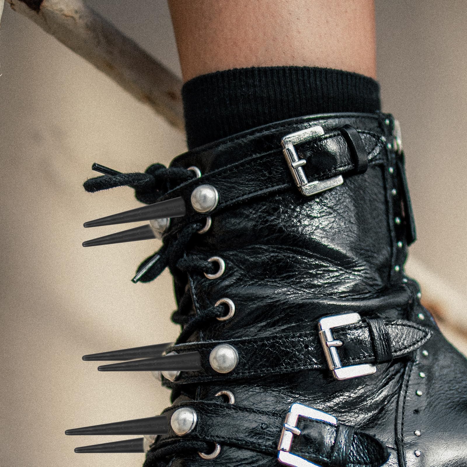 TOYANDONA Remaches Cónicos de Metal Punk de Aleación Negra 30 Piezas